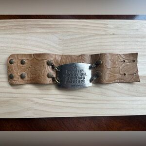 Calamity Jane Brown Leather Cuff bracelet made by the brand Lenny & Eva.